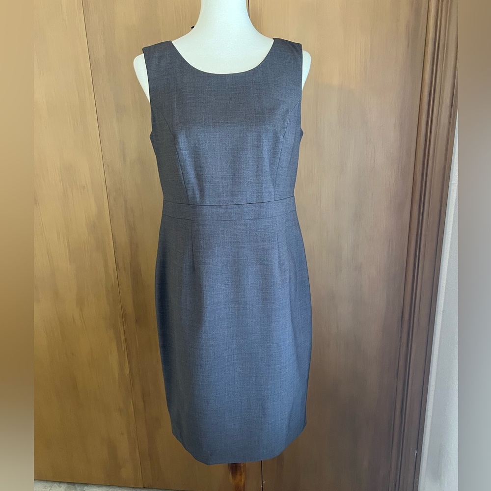 Talbots dressy business sheath dress, suit, brown, wool nylon spandex, misses 8